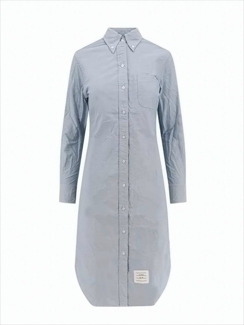 Thom Browne Cotton Midi Dress With Button-Down Front