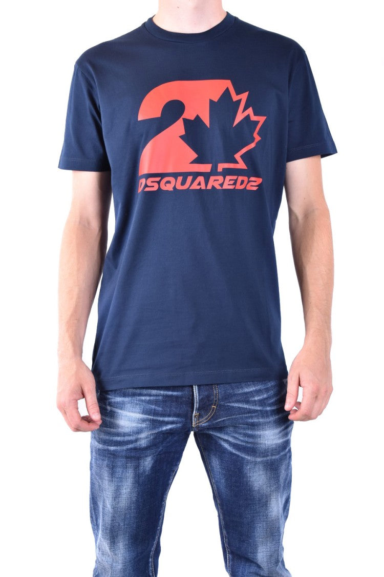 Dsquared2 Blue Cotton Print T-Shirt