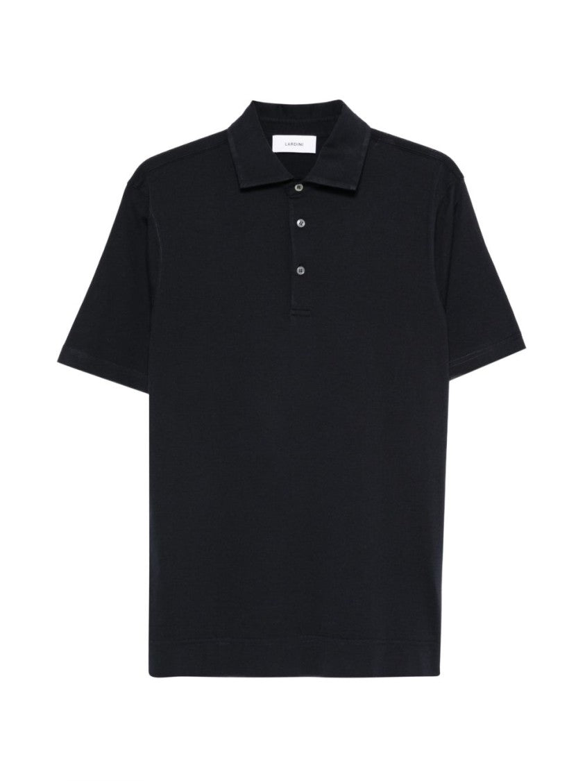 Lardini Dark Blue Cotton Silk Polo Shirt