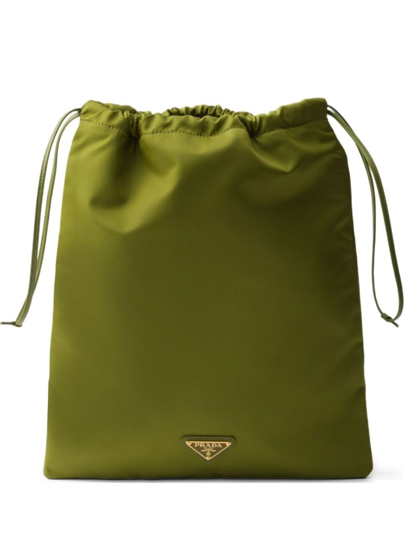 Prada Structured Handbag With Glossy Finish And Metallic Accents