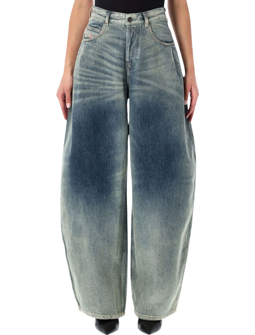 Diesel Wide-Leg Denim Pants With High Waist