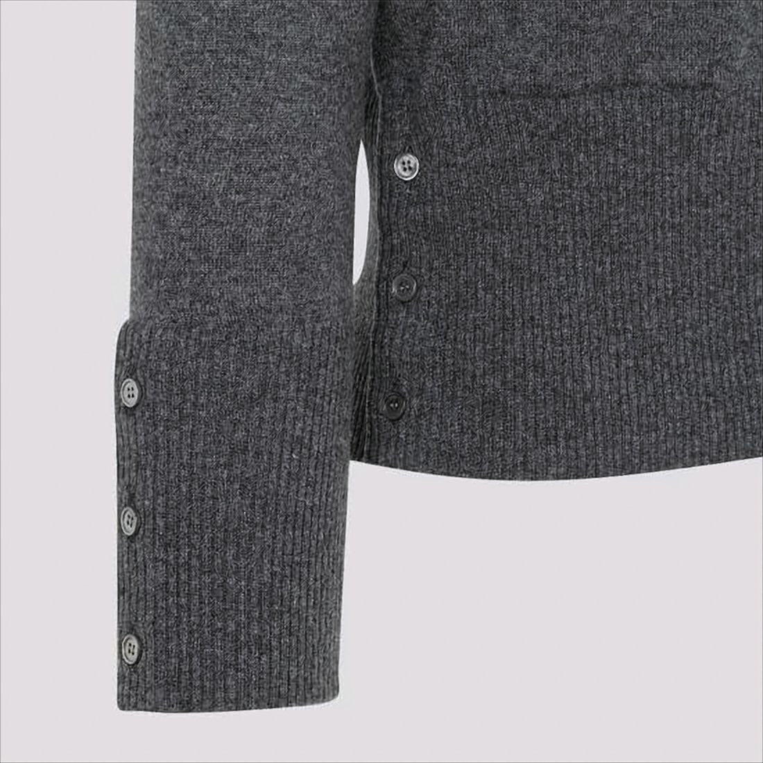 Thom Browne Cashmere Knit Cardigan With Distinctive Stripe Detail