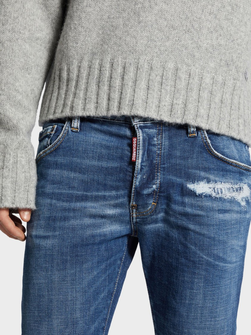 Dsquared2 Faded Blue Skater Jeans With Classic Five-Pocke