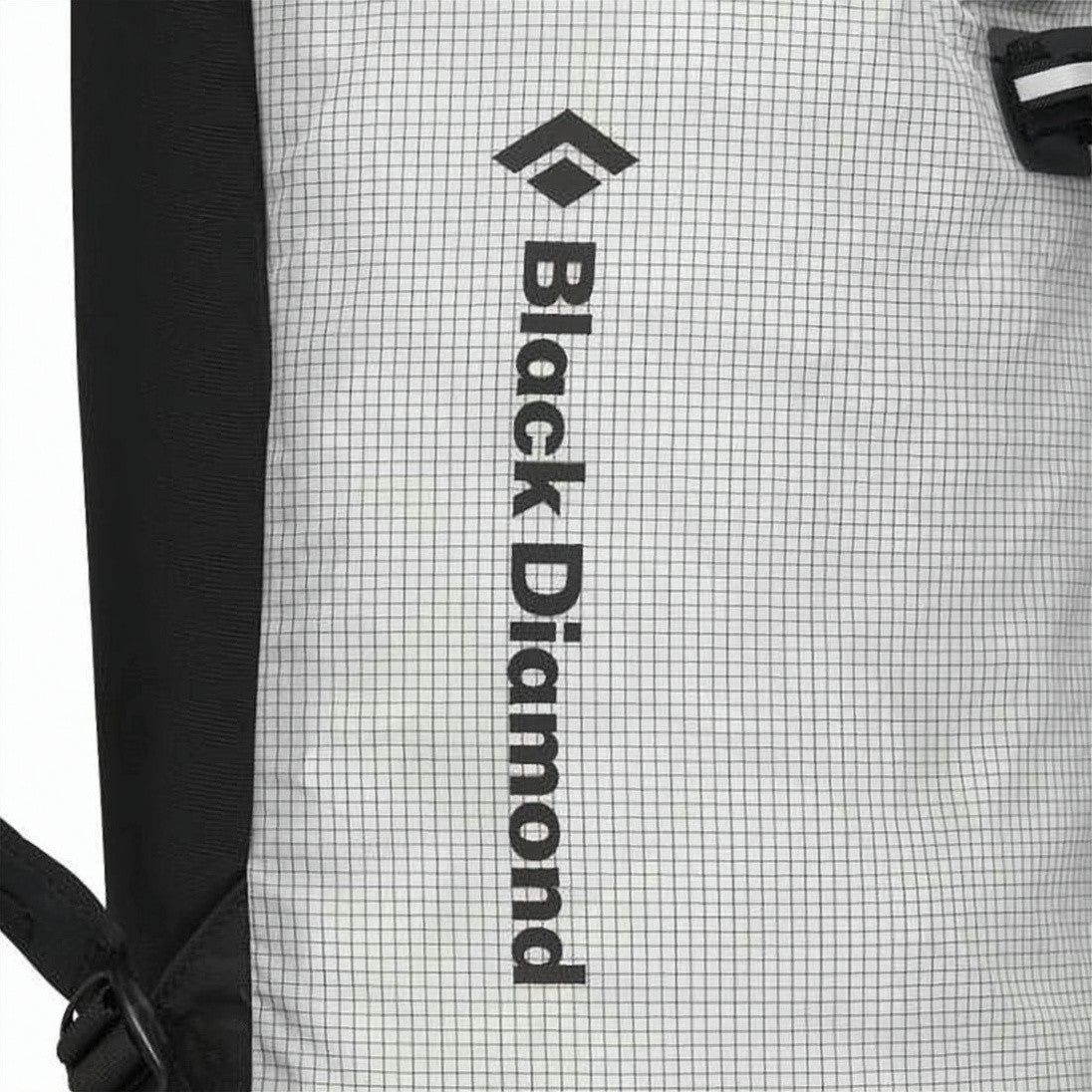Black Diamond Rectangular Nylon Backpack With Grid Pattern