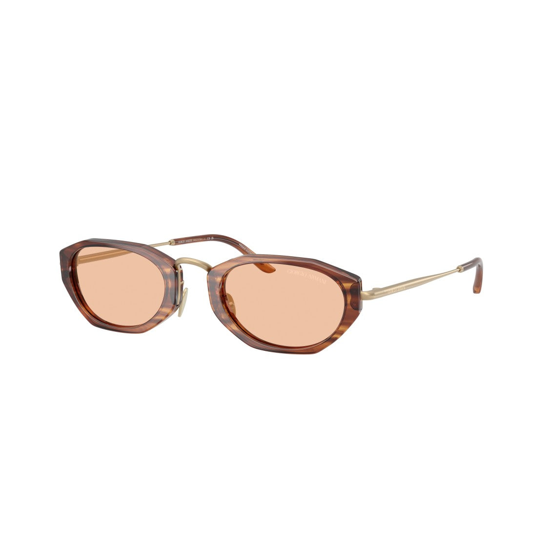 Giorgio Armani 0Ar8242 Angular Geometric Sunglasses With Translucent Brown Frame