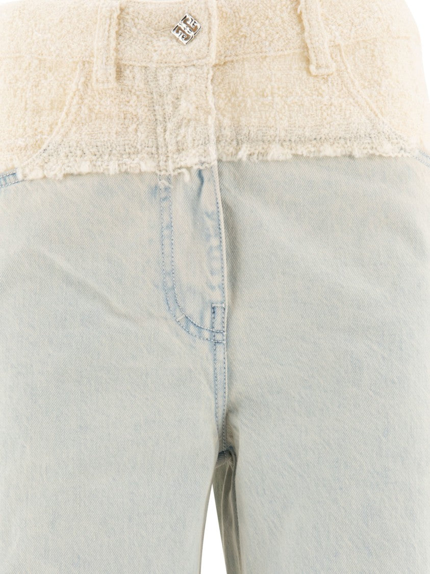 Givenchy Oversized Mixed Fabric Oversized Jeans
