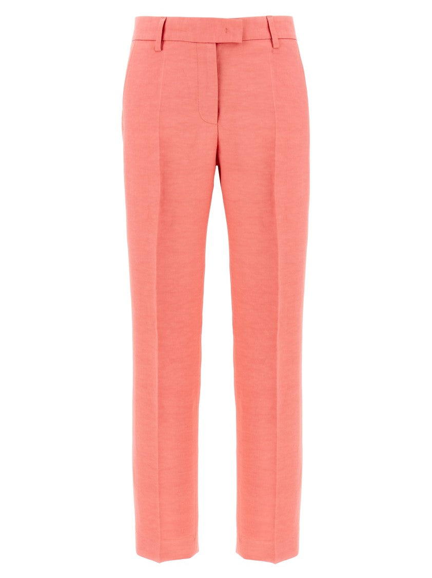 Alberto Biani Linen Blend Chinos With Tailored Pleat