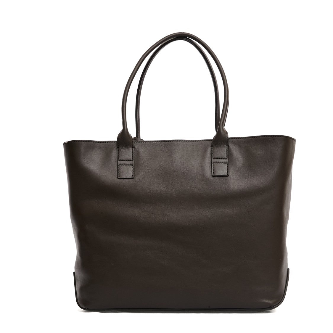 Hogan Address Medium Shopping Bag In Brown Leather