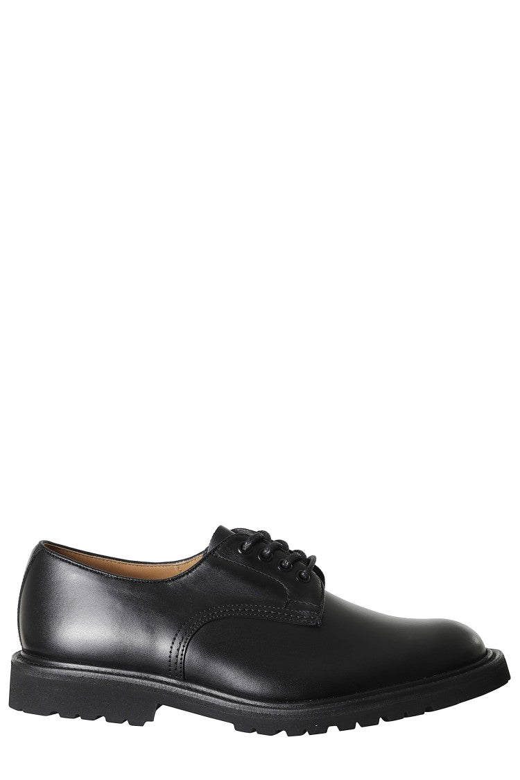 Tricker's Black Classic Lace-Up Daniel Leather Shoes