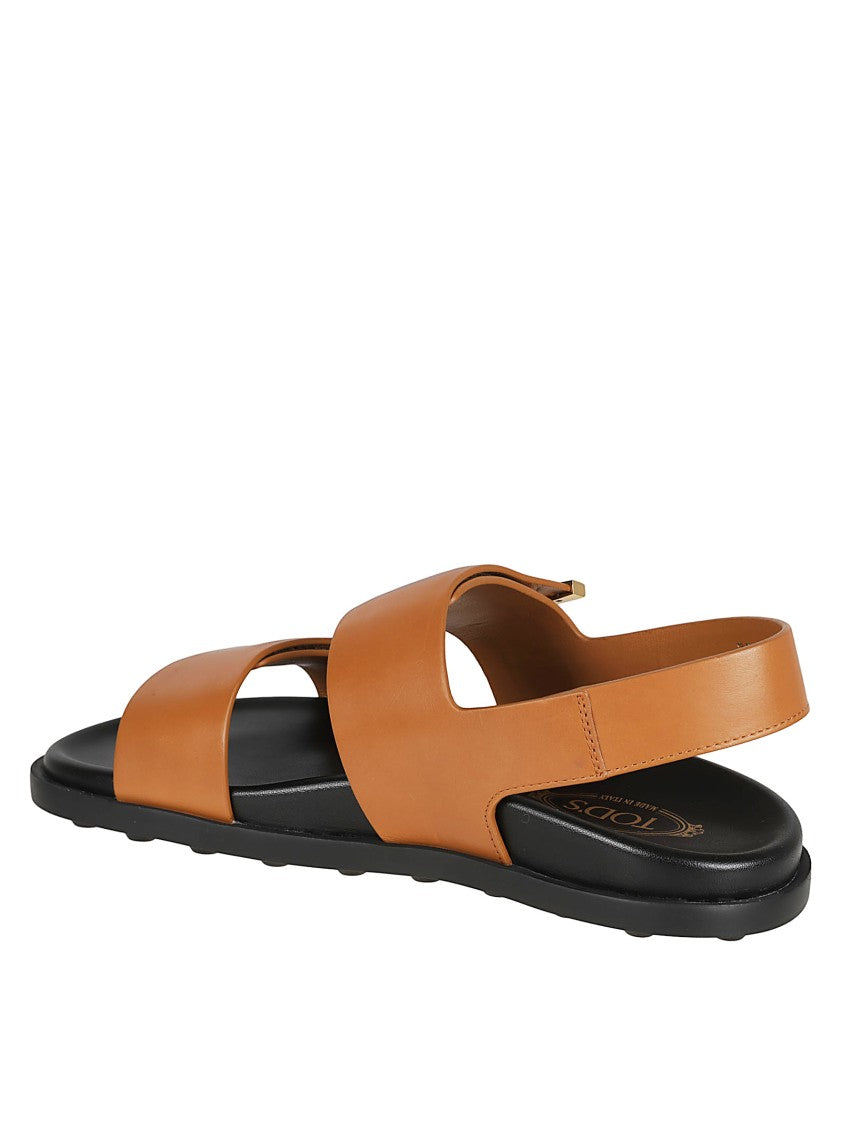 Tod's Calfskin Sandals With Wide Straps