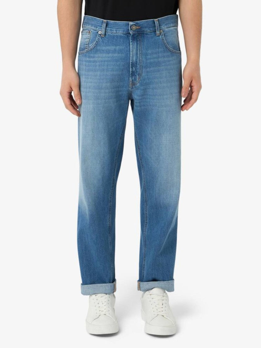 Dondup Mid-Blue Denim Straight Leg Jeans