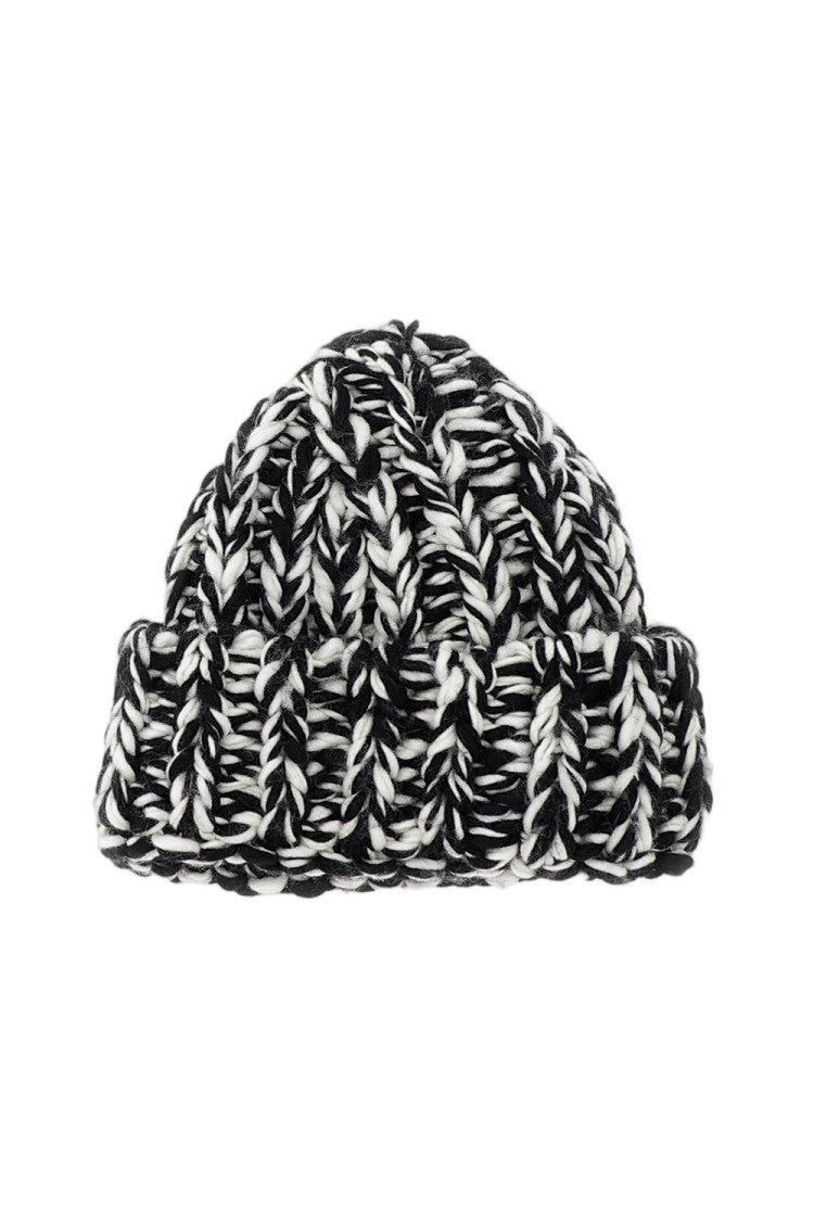 Ami Paris White Chunky Wool Knit Beanie