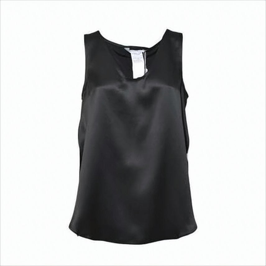 Max Mara Silk Sleeveless Top With Notch Neckline