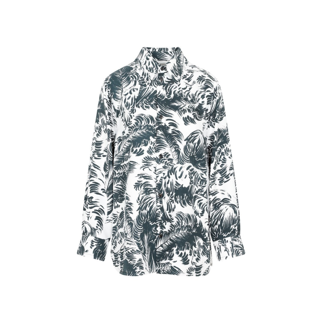 Bottega Veneta Grey Printed Silk Shirt