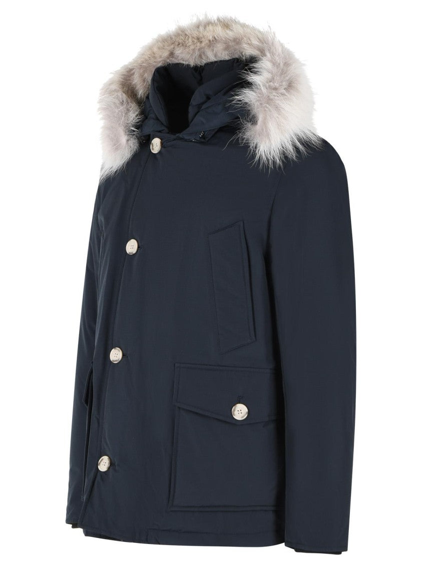 Woolrich John Rich & Bros 'Arctic' Blue Cotton Blend Parka
