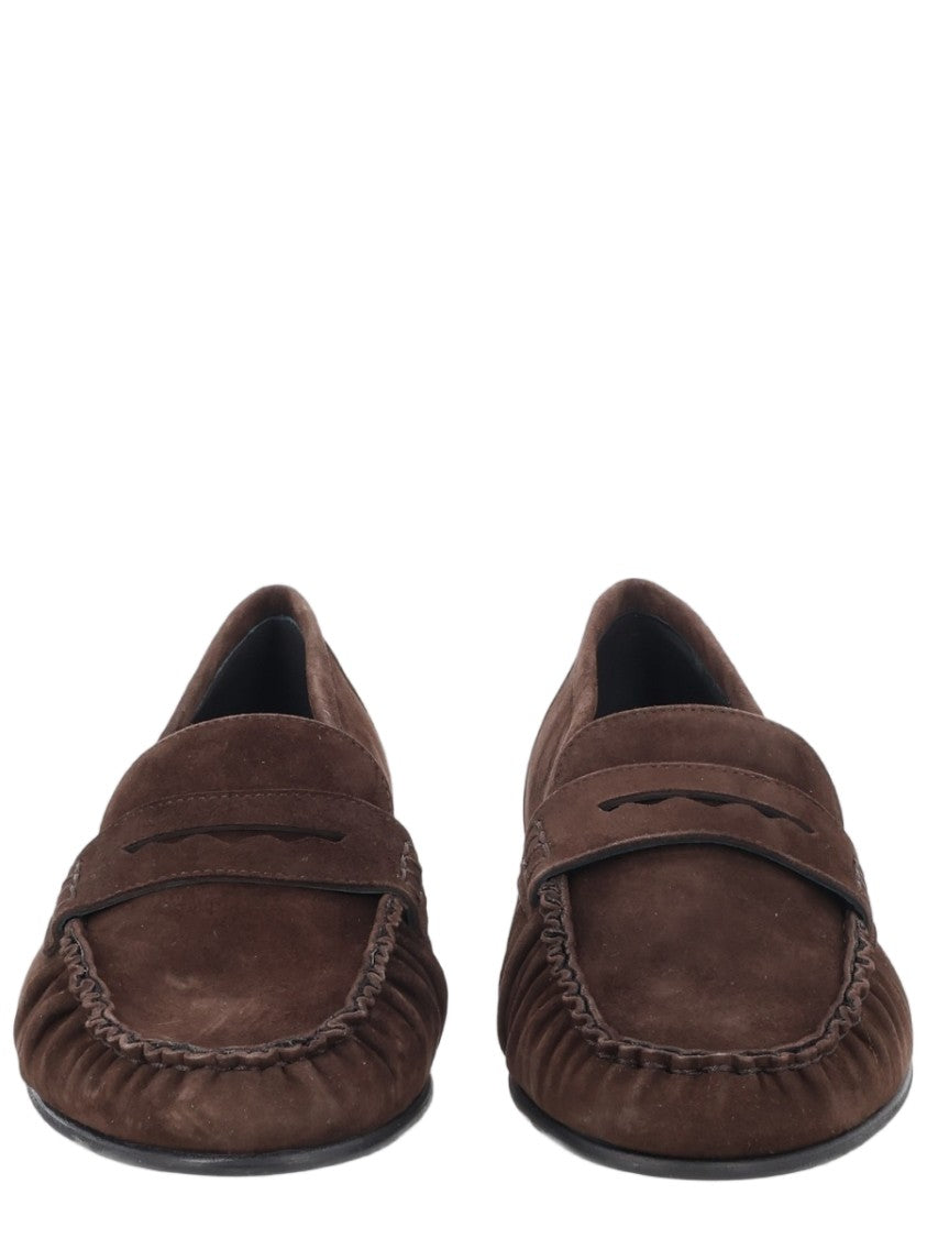 Aeydē Penny Strap Soft Kid Suede Loafers
