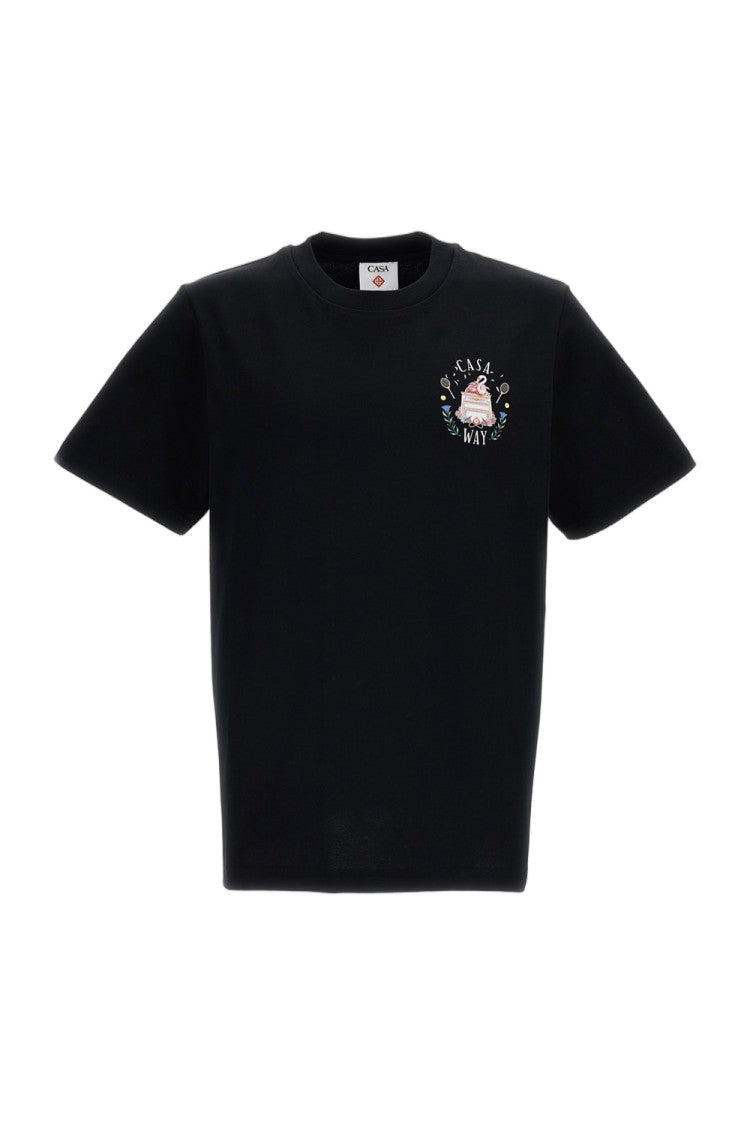 Casablanca Black Printed Cotton T-Shirt