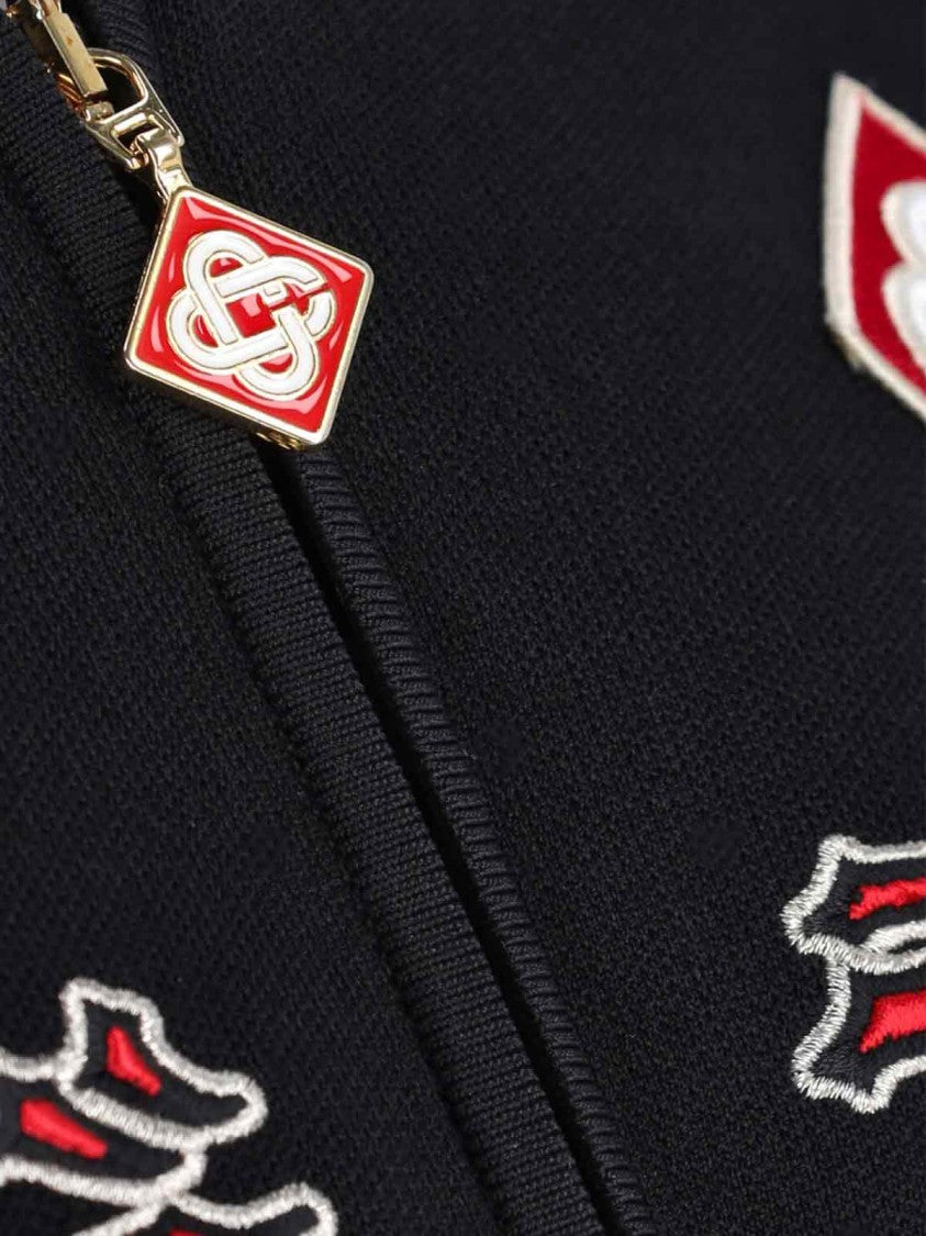 Casablanca Black Jacket With Structured Silhouette And High Collar