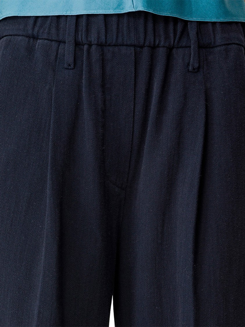 Forte Forte High-Waisted Wide-Leg Trousers In Textured Cotton-Viscose Blend