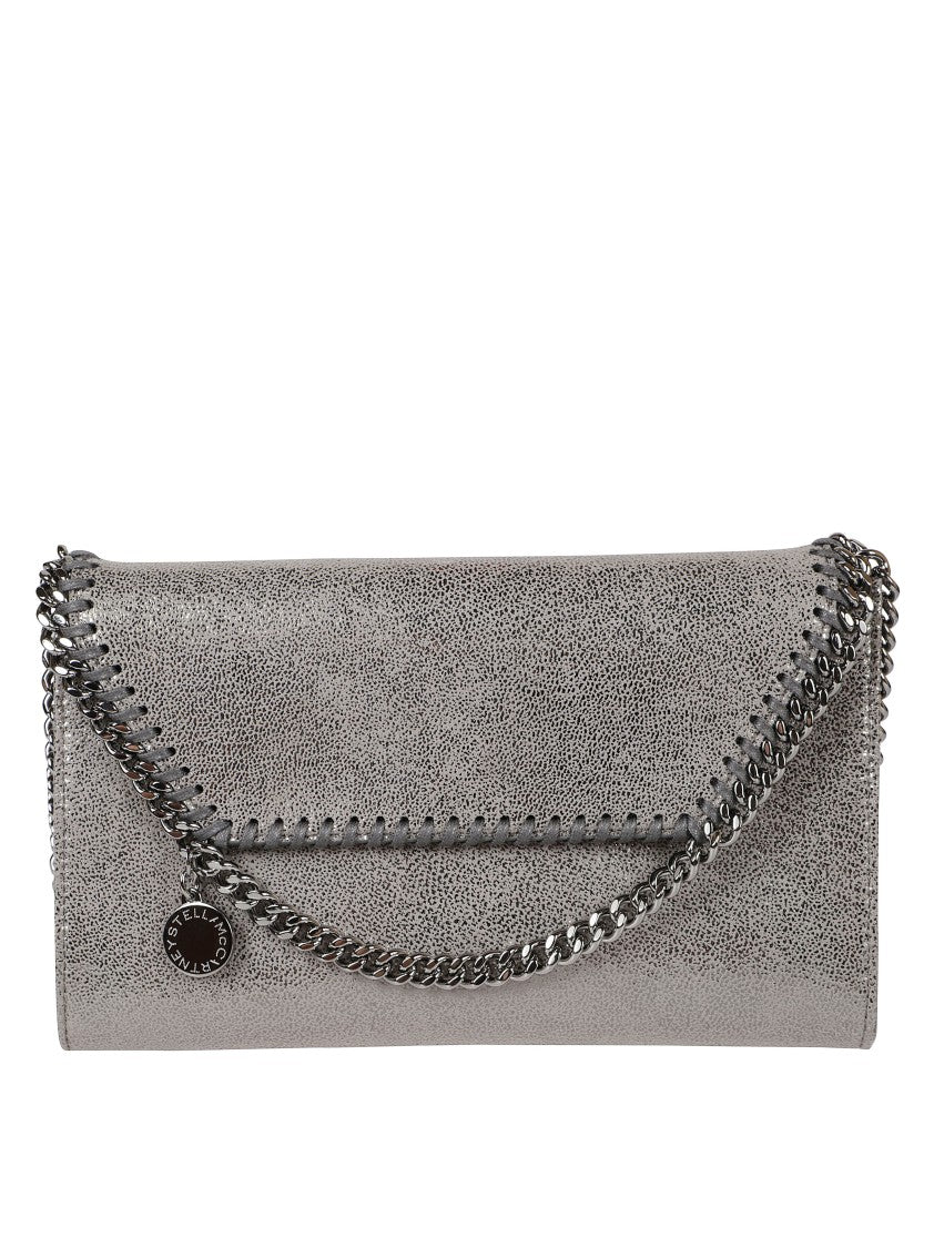 Stella Mccartney Textured Silver Clutch Bag