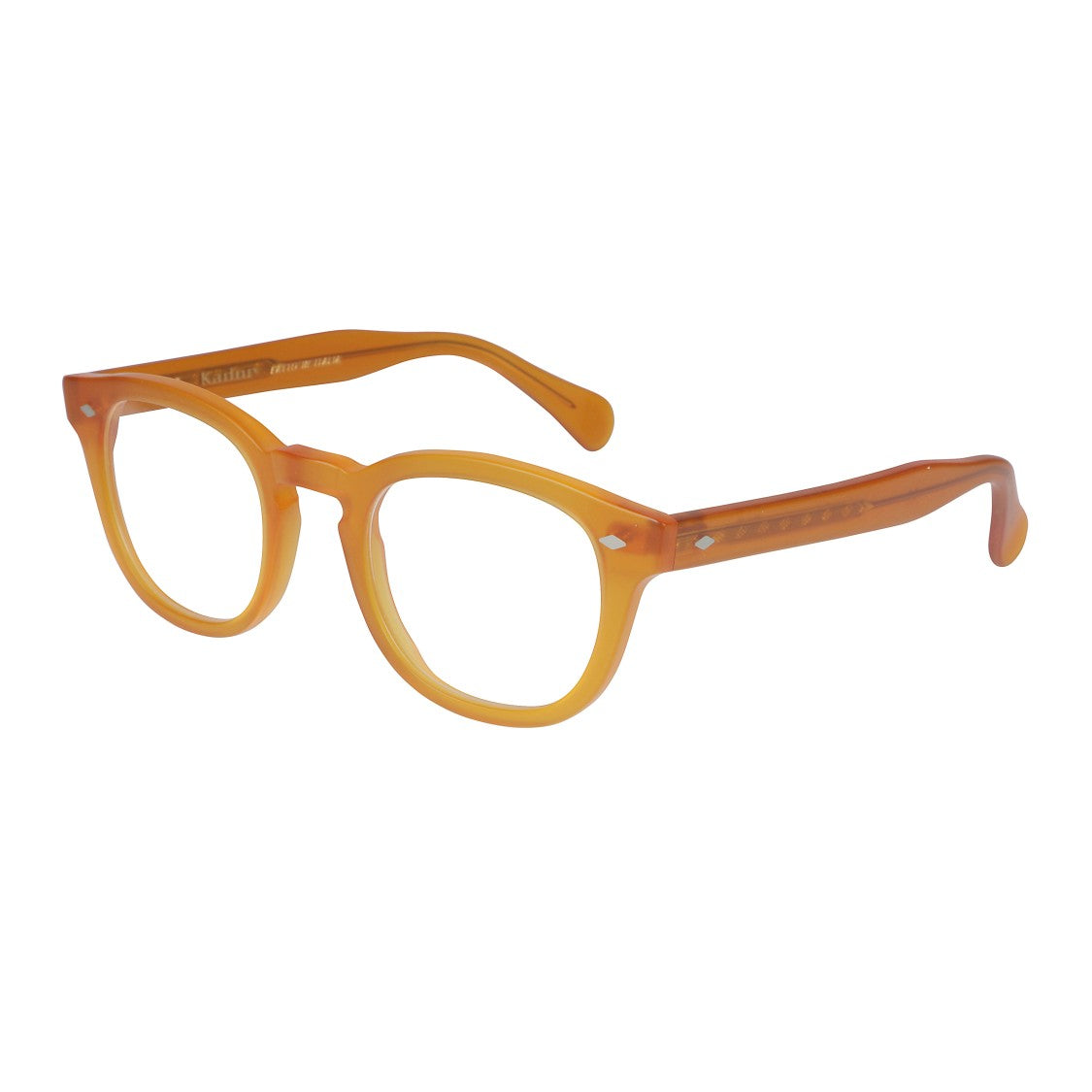 Kador Jolly Cal 49 Translucent Amber-Orange Rounded Frame Sunglasses