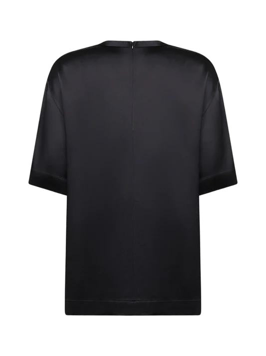 Totême Short-Sleeved Satin Top With Back Zipper Closure