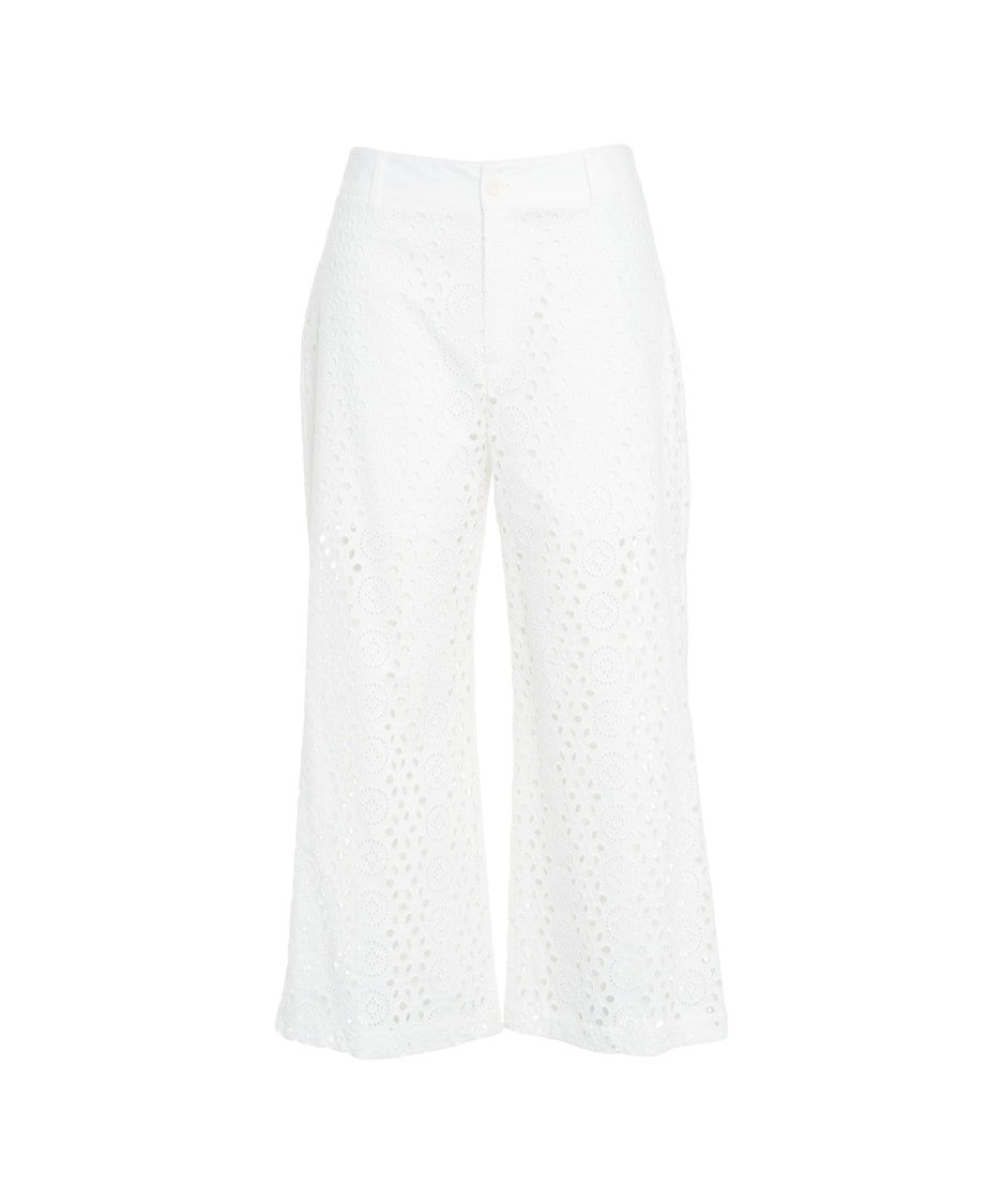 Liu Jo Cropped Pants With Perforated Embroidery