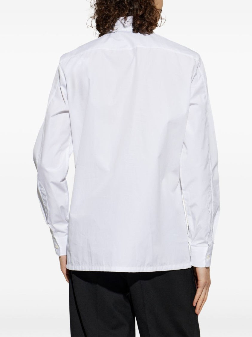 Givenchy White Long-Sleeve Cotton Crisp Collar Shirt