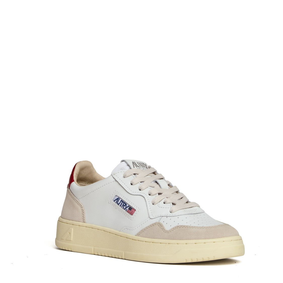 Autry White Beige Leather Medalist Low Sneakers