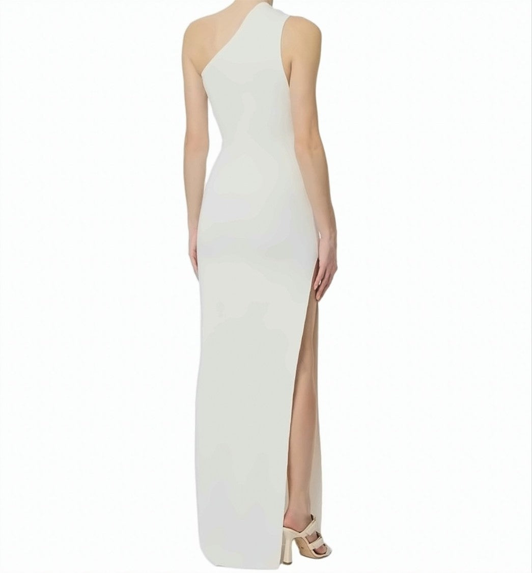 Elisabetta Franchi Red Carpet One Shoulder Knit Dress