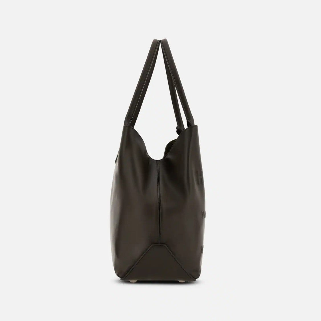 Hogan Spacious Palissandro Leather Tote With Embossed Branding