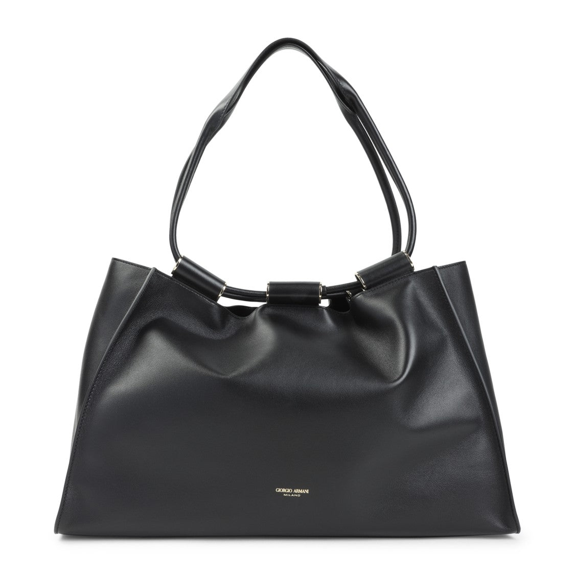 Giorgio Armani Smooth Lamb Leather Shoulder Bag With Subtle Logo Detail