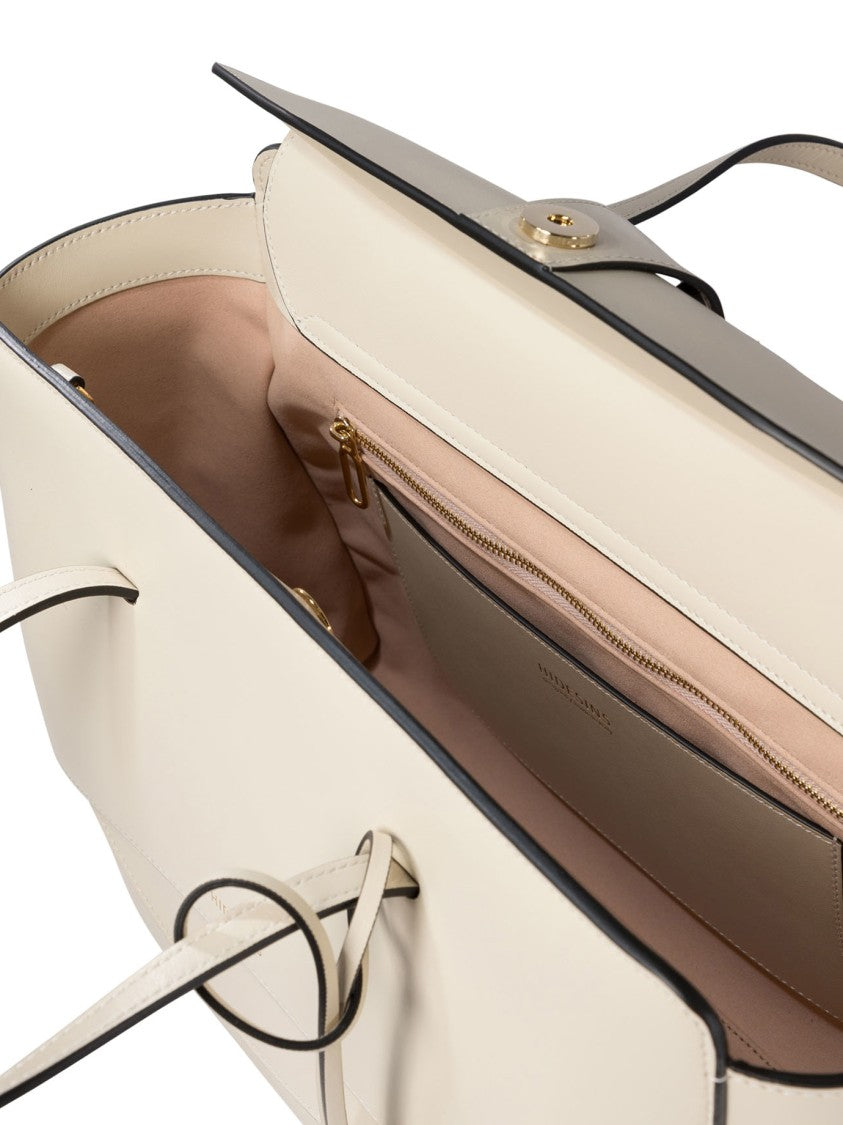 Hidesins Structured Beige Leather Handbag