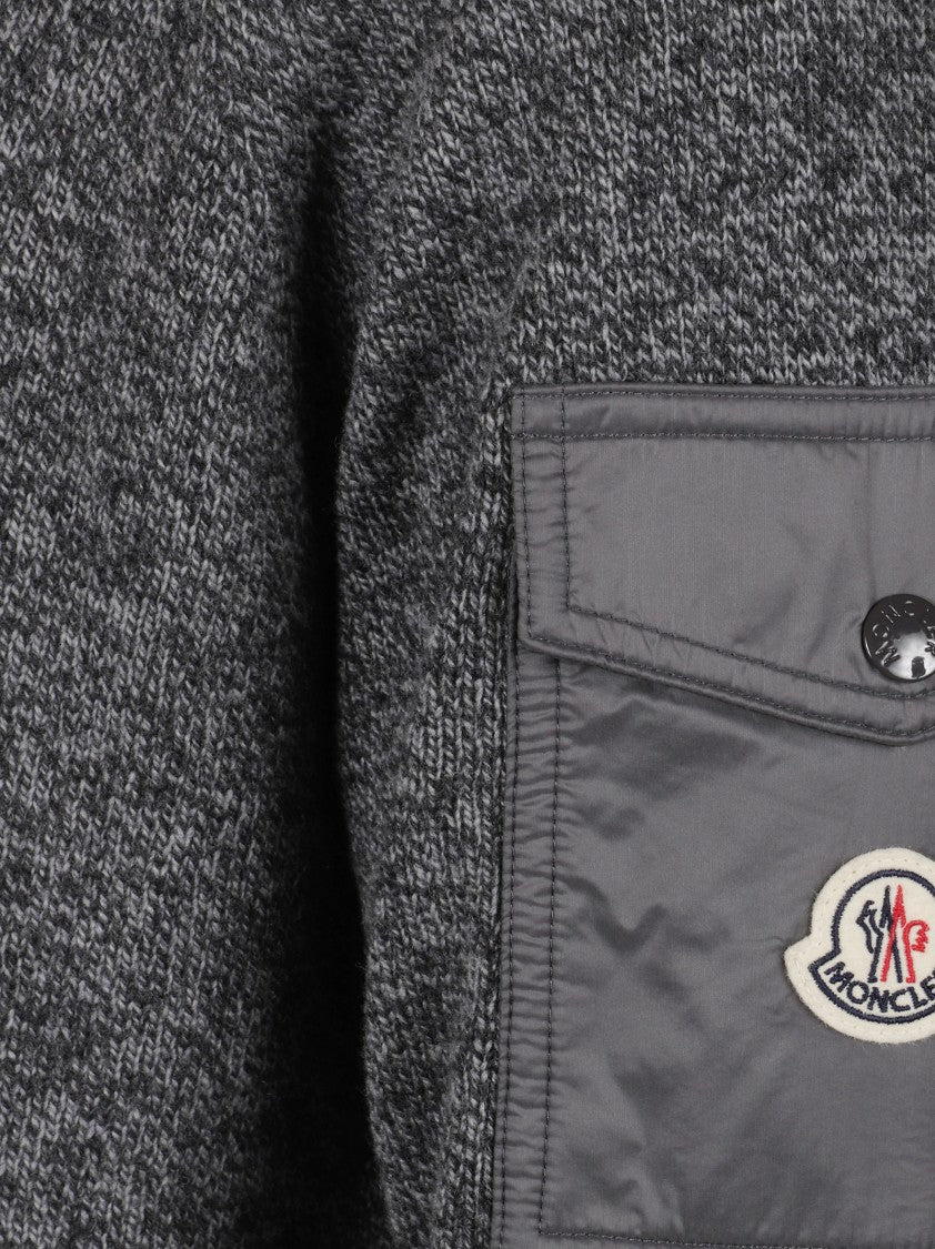Moncler Textured Knit Sweater With Pocket Detail
