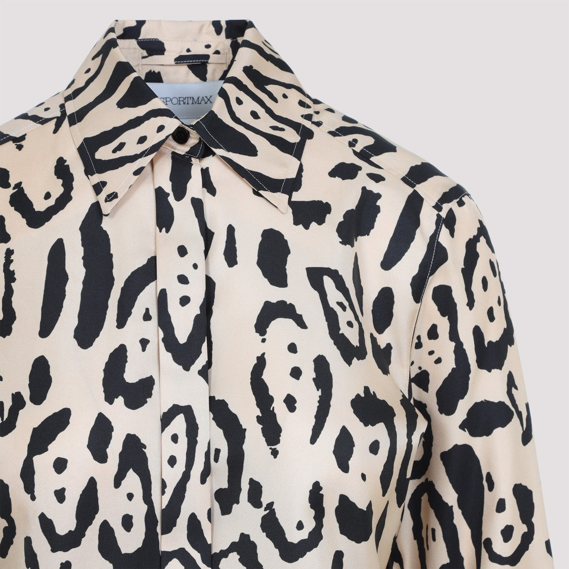 Sportmax Armony Camel And Black Silk Shirt