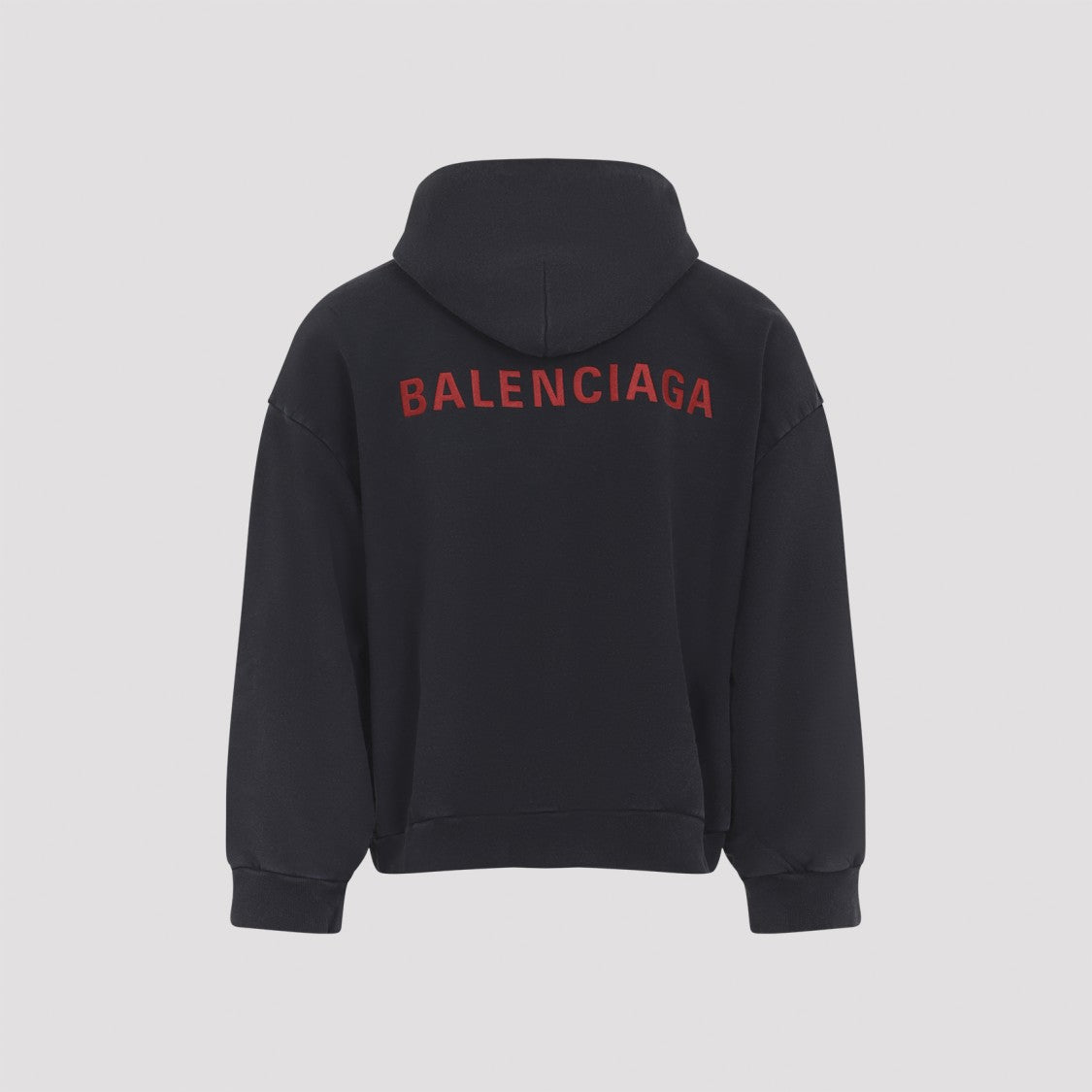 Balenciaga Faded Black Cotton Zip-Up Hoodie
