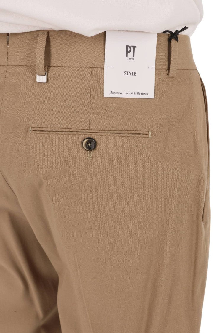 Pt Torino Relaxed Fit Trousers In Deluxe Cotton Blend