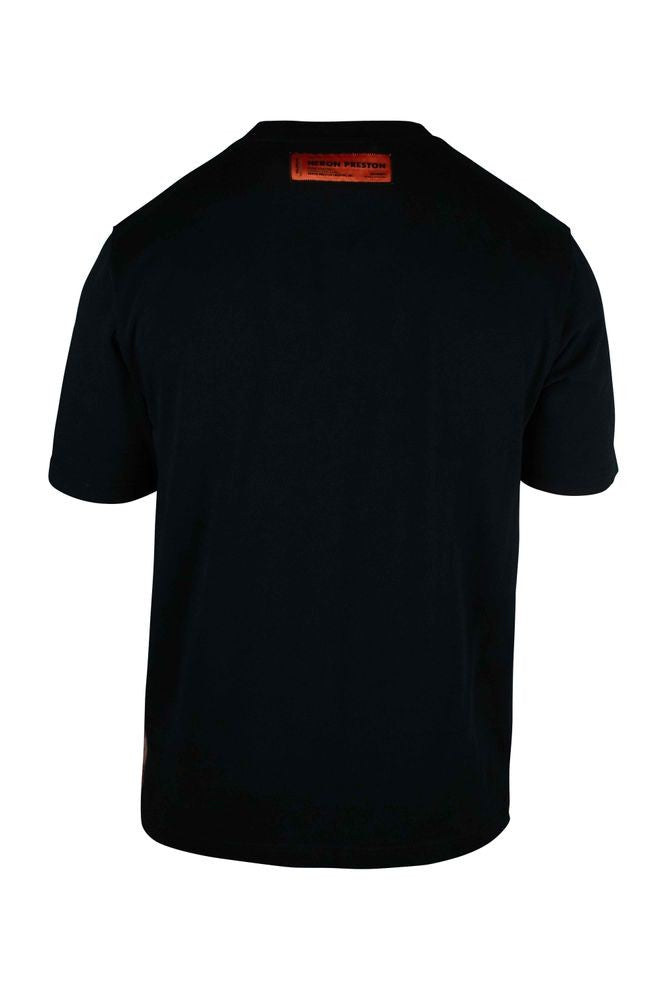 Heron Preston Embroidered Black Cotton T-Shirt With Logo Patch