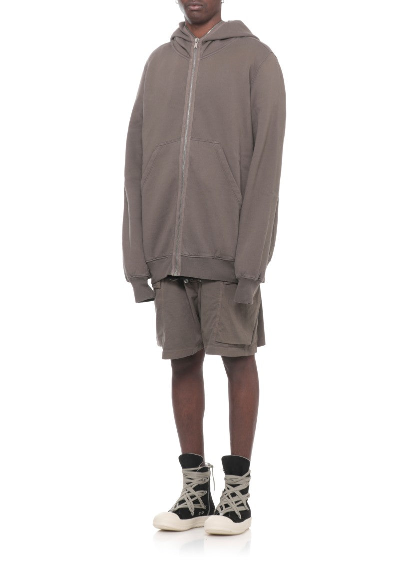 Drkshdw By Rick Owens Brown Jumbo Gimp Zip Hoodie