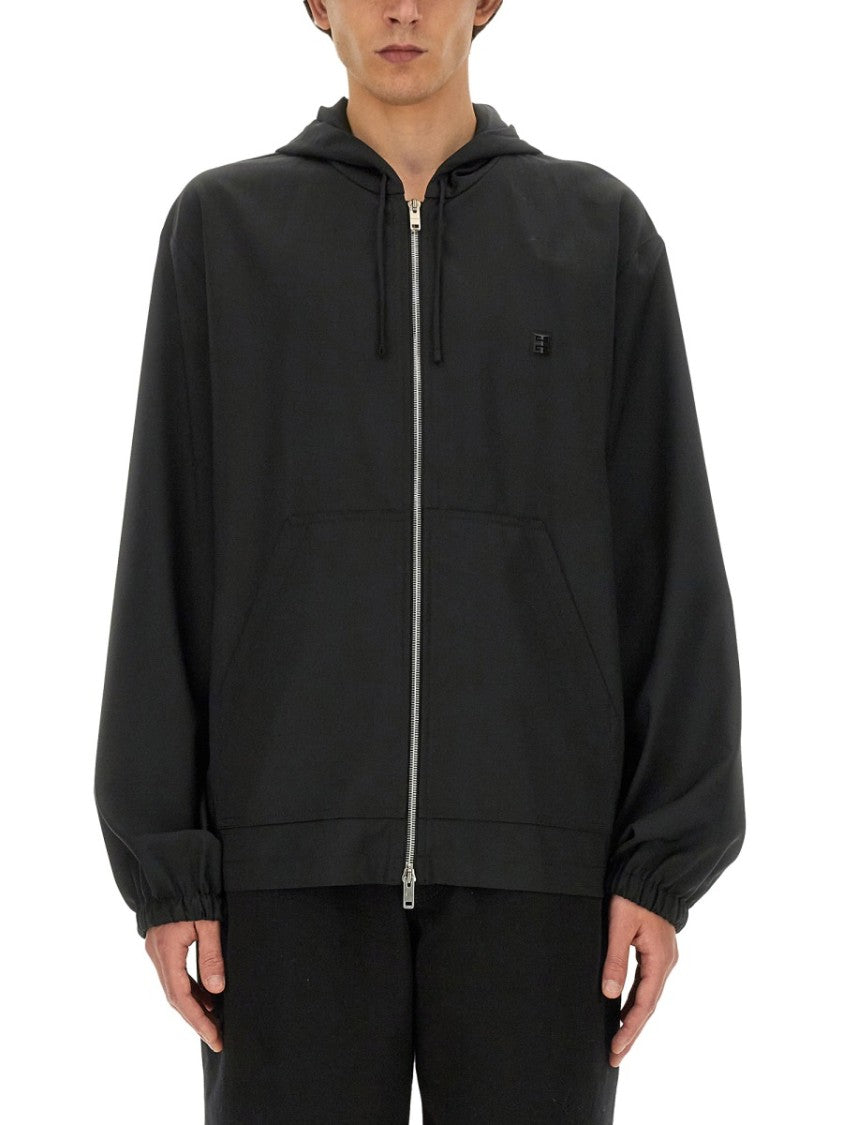 Givenchy Relaxed-Fit Black Zip Sweatshirt With Hood