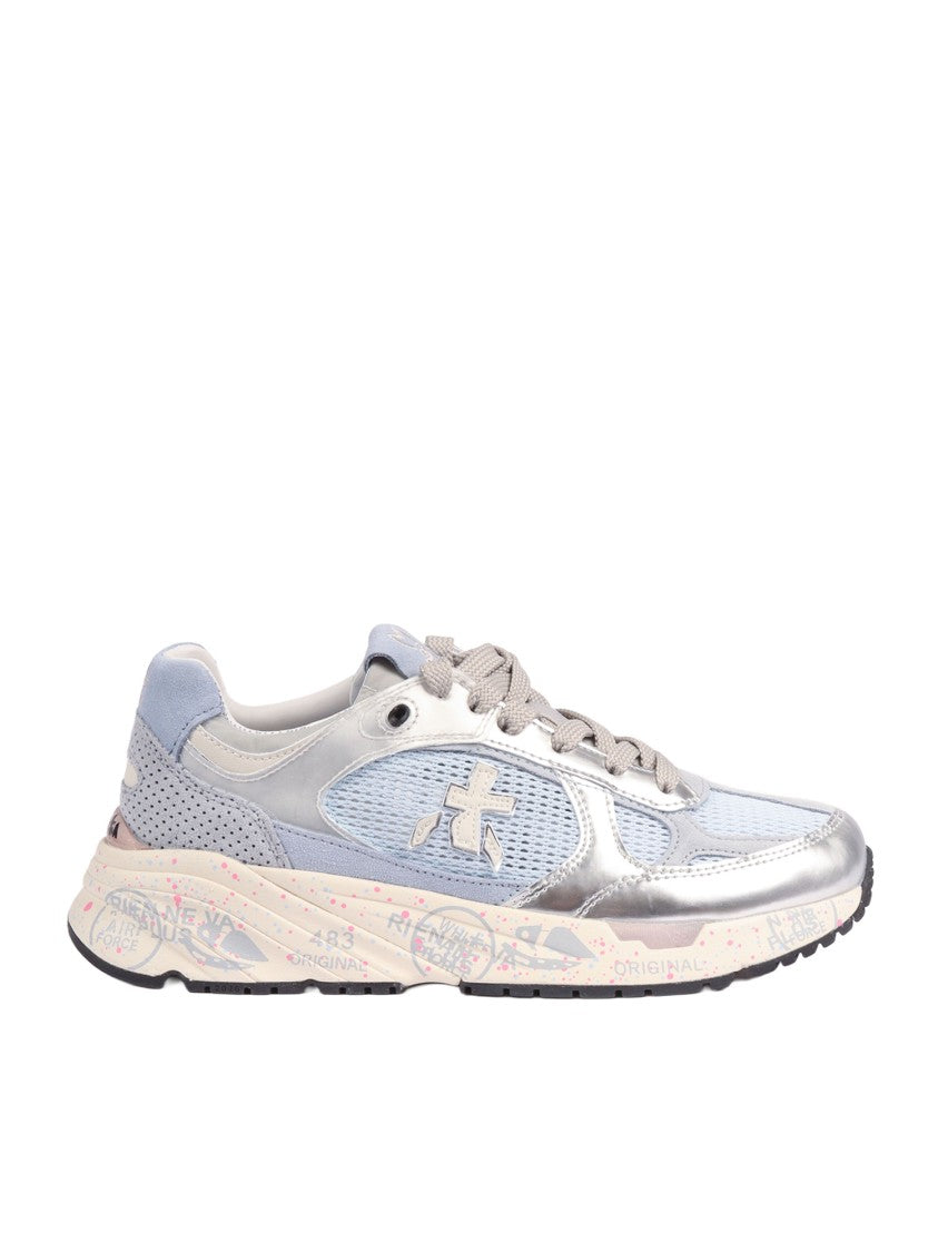 Premiata Mased Light Blue Mesh Sneakers