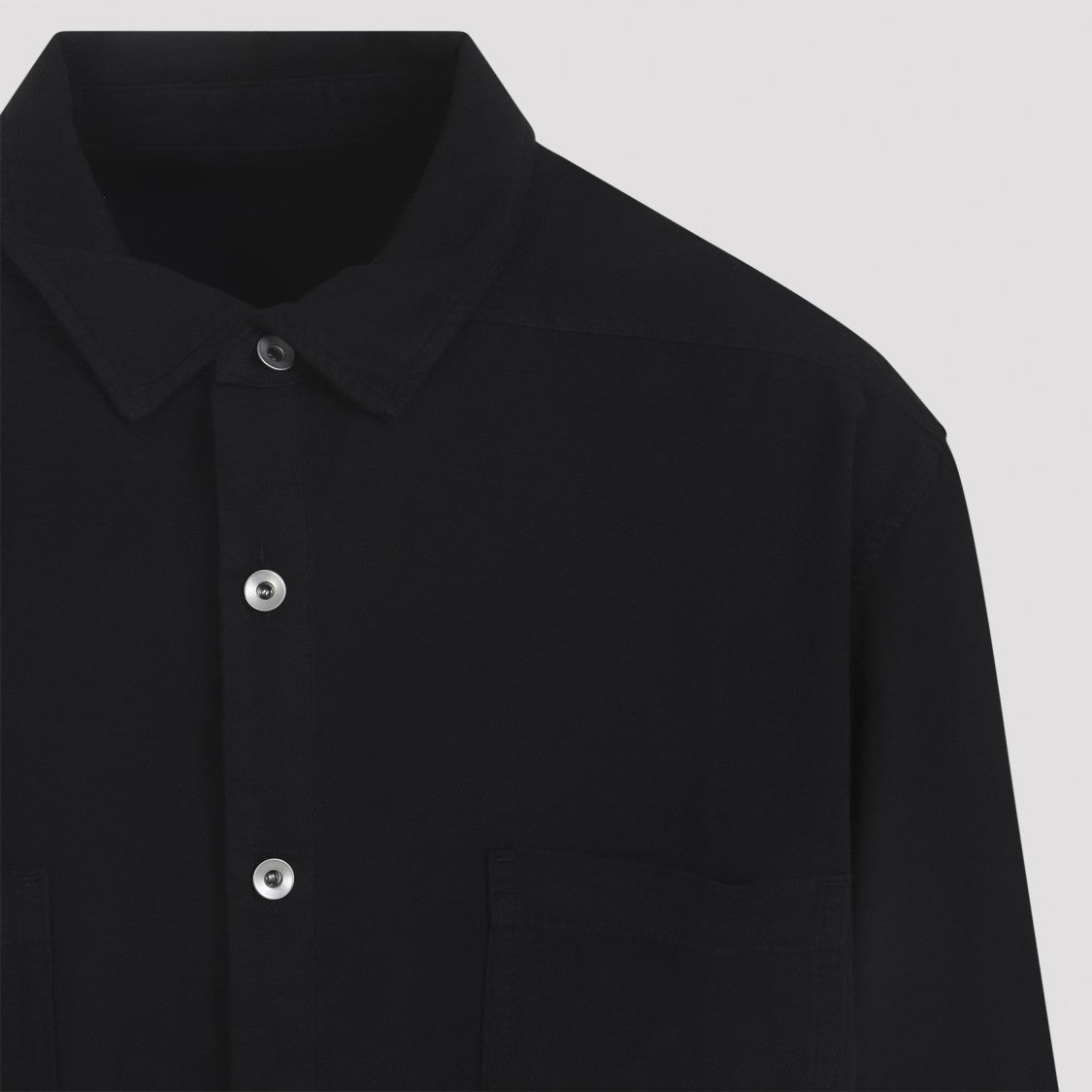Drkshdw By Rick Owens Long-Sleeve Cotton Shirt With Unique Hem Detail