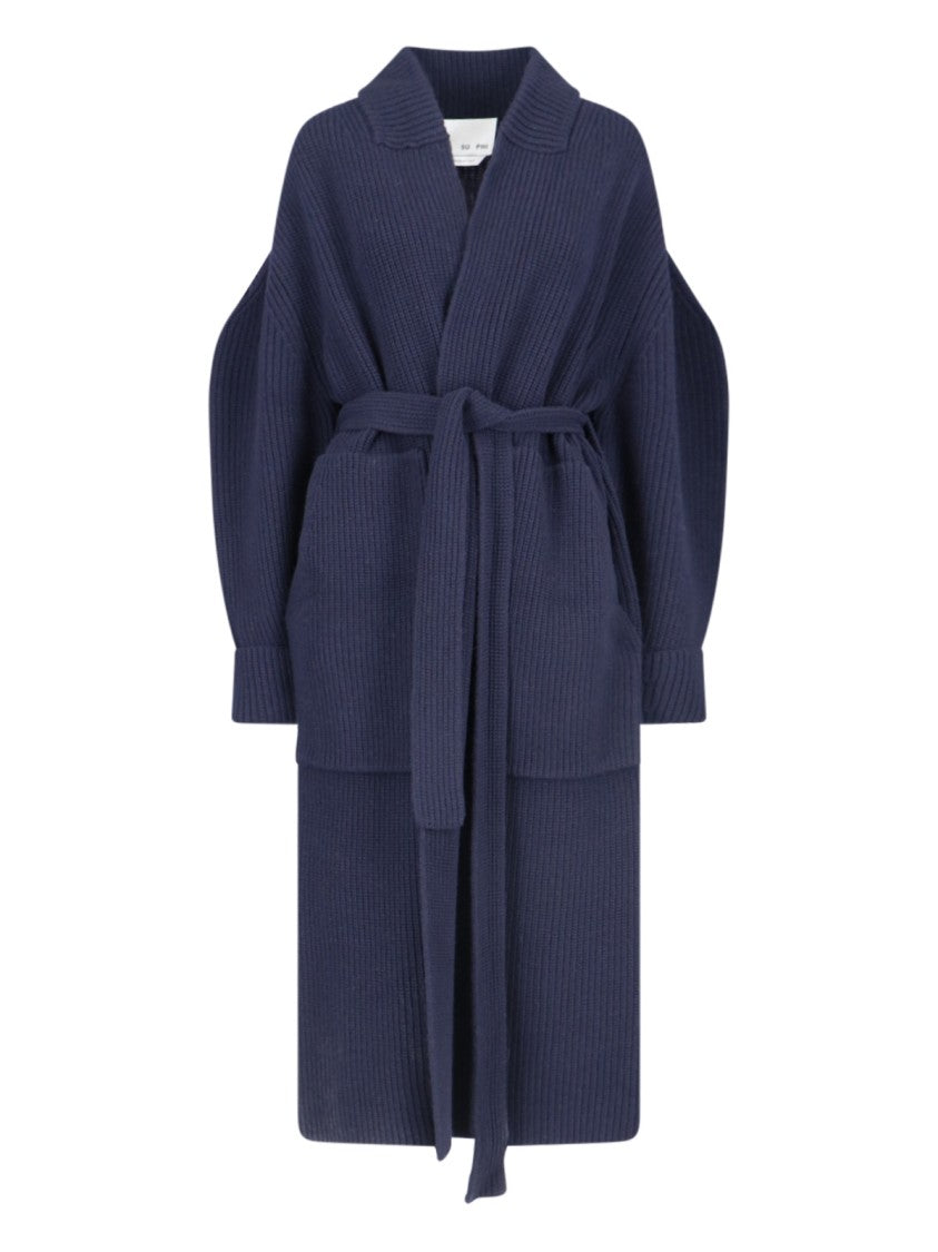 Sa Su Phi Sara Maxi Coat In Blue
