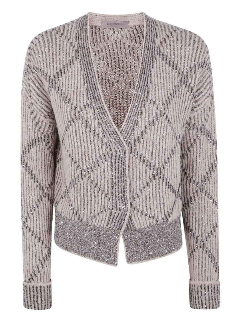 D. Exterior Relaxed Fit Beige Knit Sweater With Timeless Design