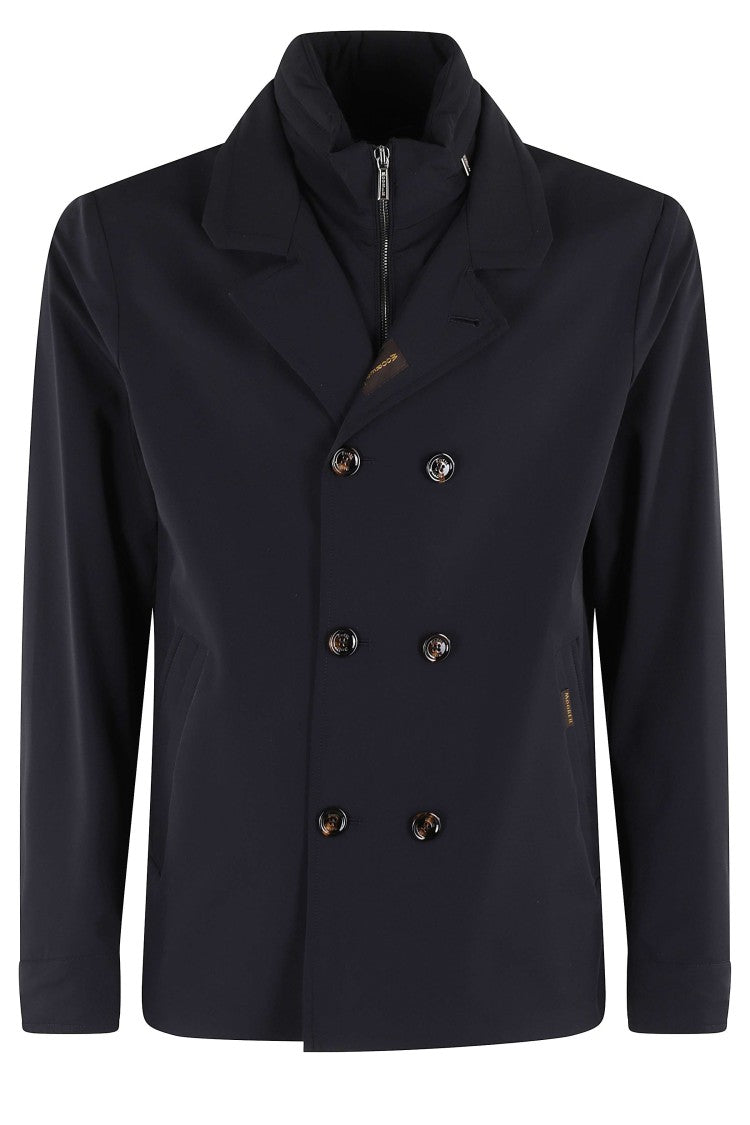 Moorer Dark Blue Volmer Kn Detachable High Collar Polyester Jacket
