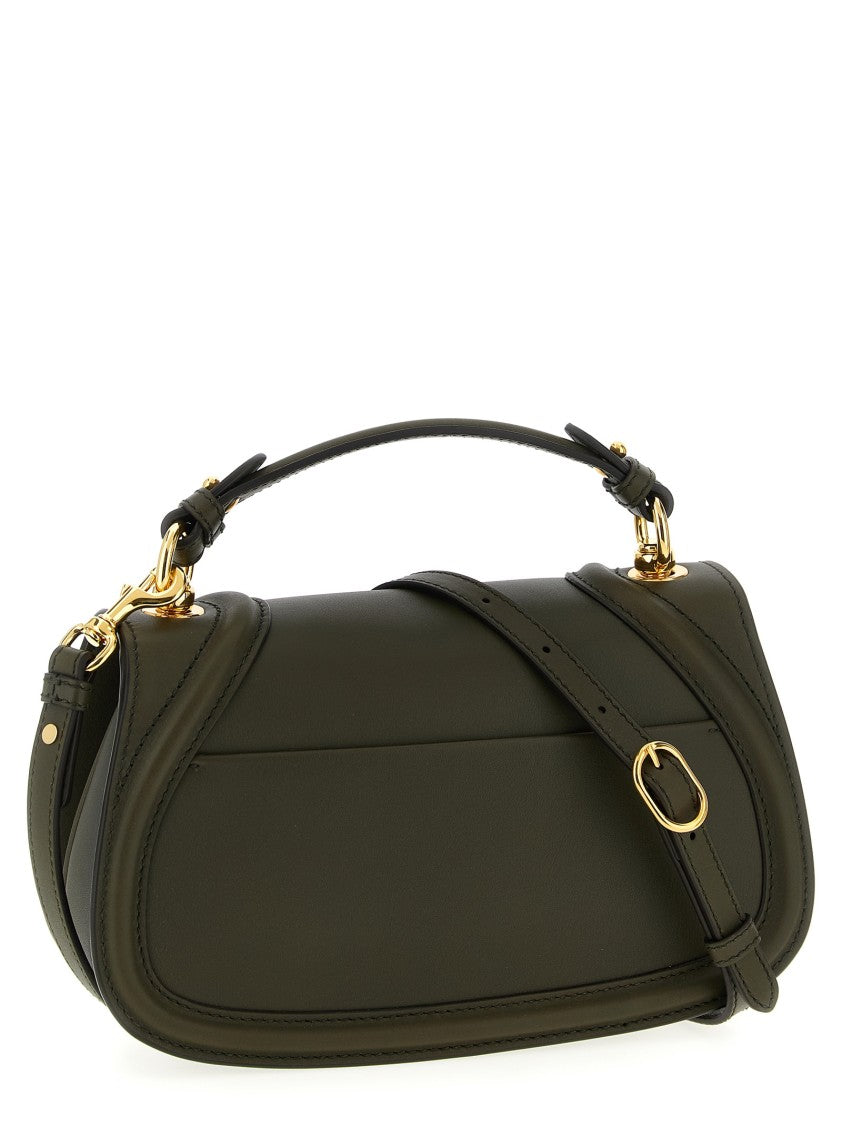 Gucci Smooth Leather Medium Handbag With Embossed Gg Logo