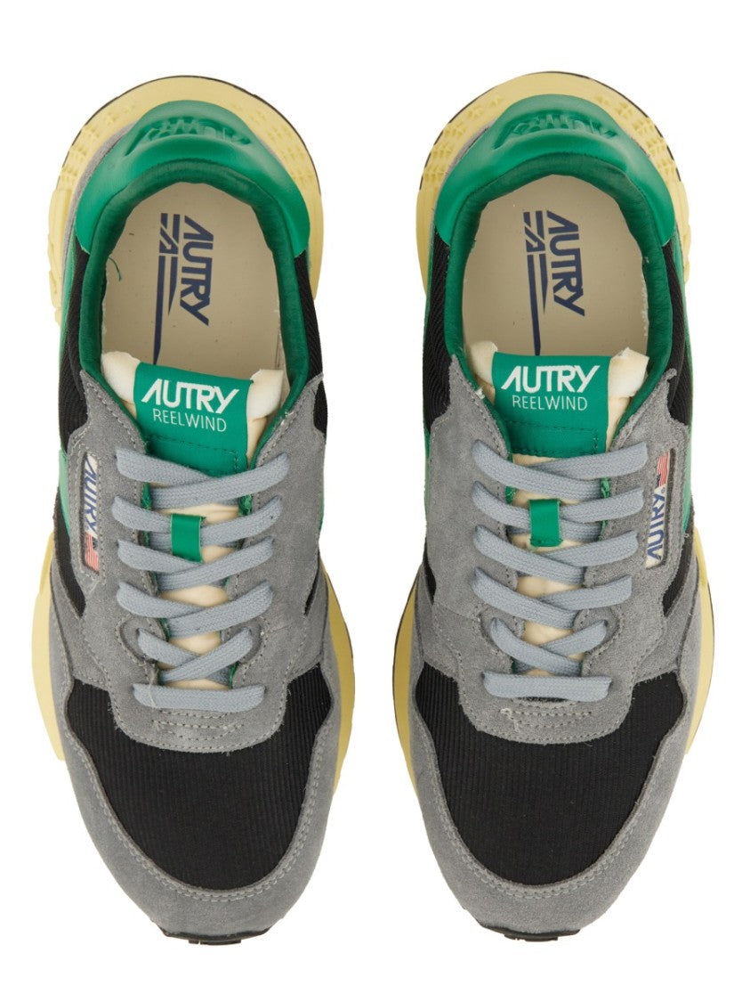 Autry Sporty Grey Suede And Mesh Sneakers
