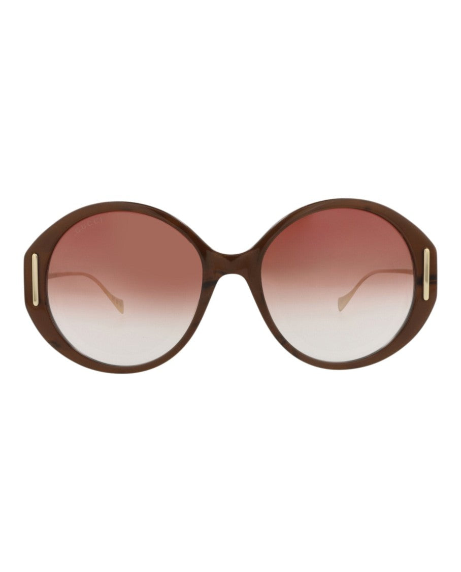 Gucci Round-Frame Acetate Sunglasses With Gradient Lenses
