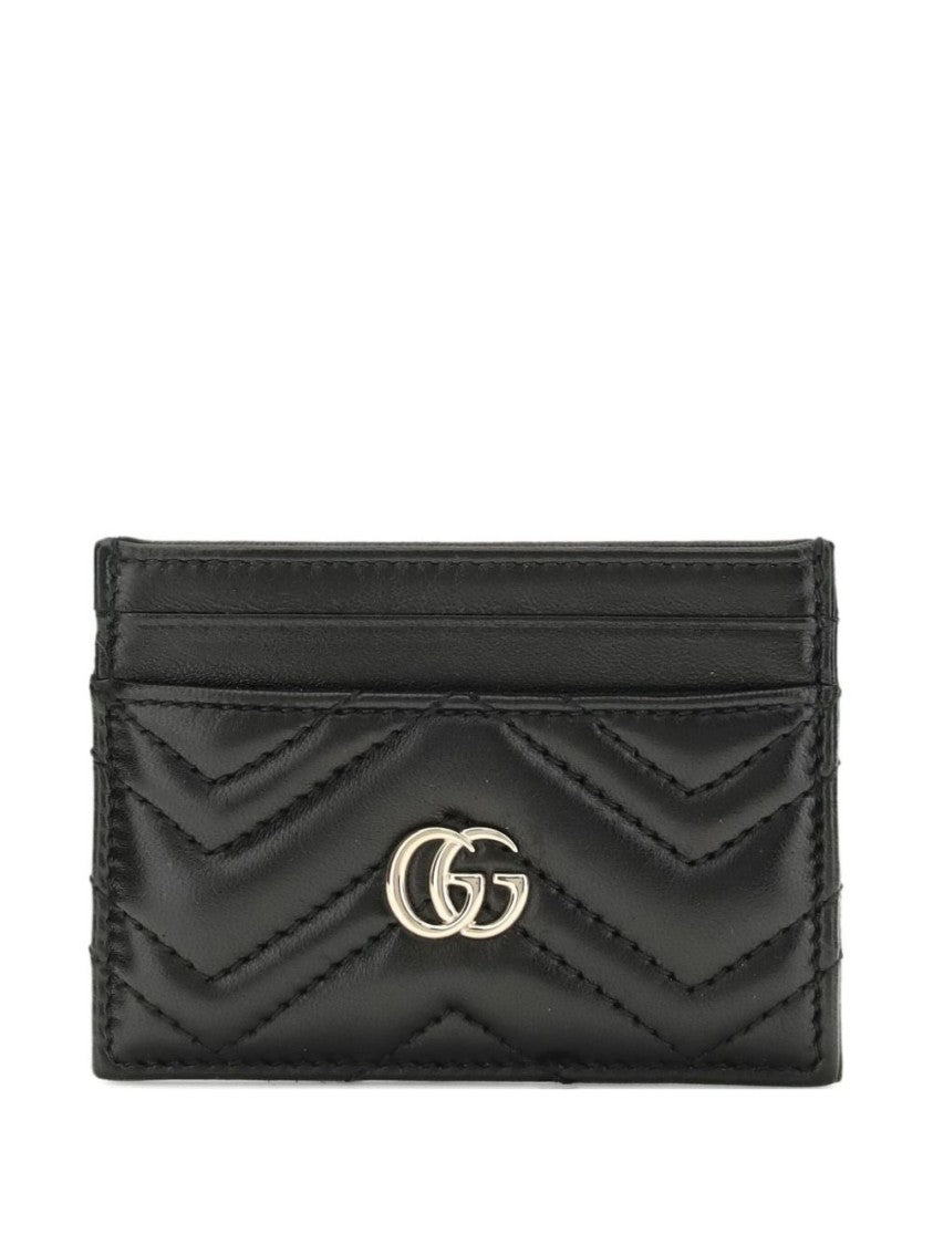 Gucci Chevron Quilted Metallic Accent Leather Wallet