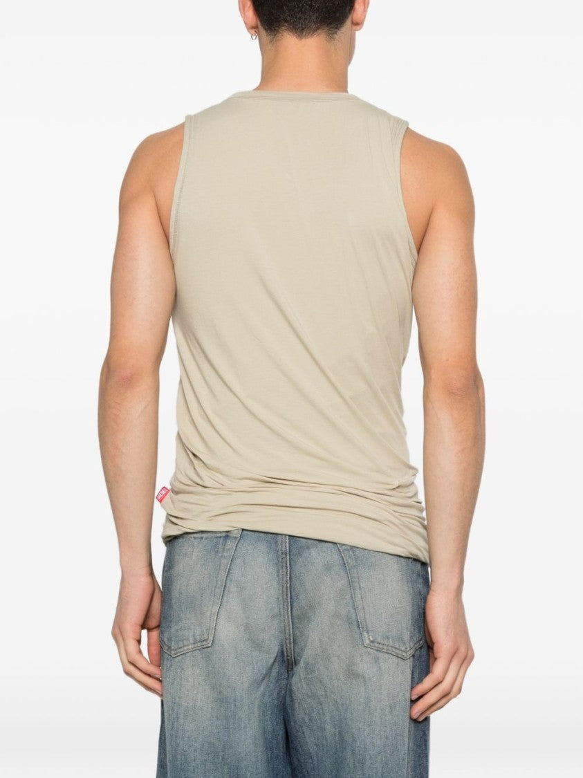 Diesel Sleeveless Fitted Top With Subtle Ruching